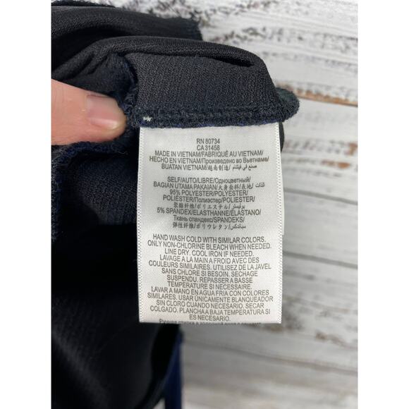 BCBGeneration Curved Ruffle-Hem Mini Skirt NEW 10 Blue Striped Preppy Academia - Picture 7 of 7